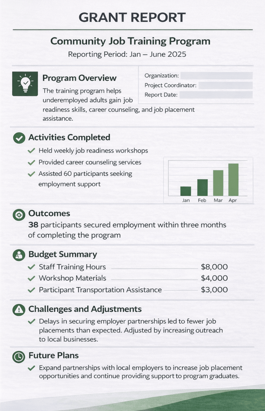 How to Write a Grant Report: Templates, Examples, and Reporting ...