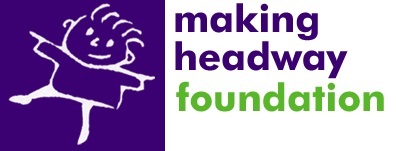 Making Headway Foundation logo with purple child figure and green and purple text