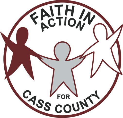 Faith in Action for Cass County nonprofit partner logo for volunteer management, client support, mileage tracking, and service reporting